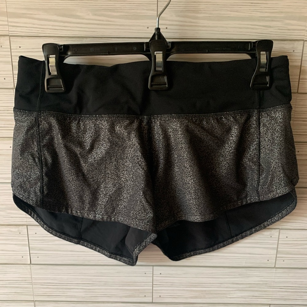 Lululemon athletic shorty shorts with back storage pocket